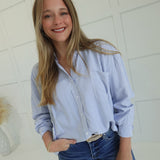 Quirky Button Down Top - Blue