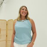 Buyers Sleeveless Blouse - Dusty Blue