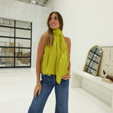 Sandler Scarf Blouse - Chartreuse
