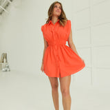 Lenny Mini Dress - Orange Red