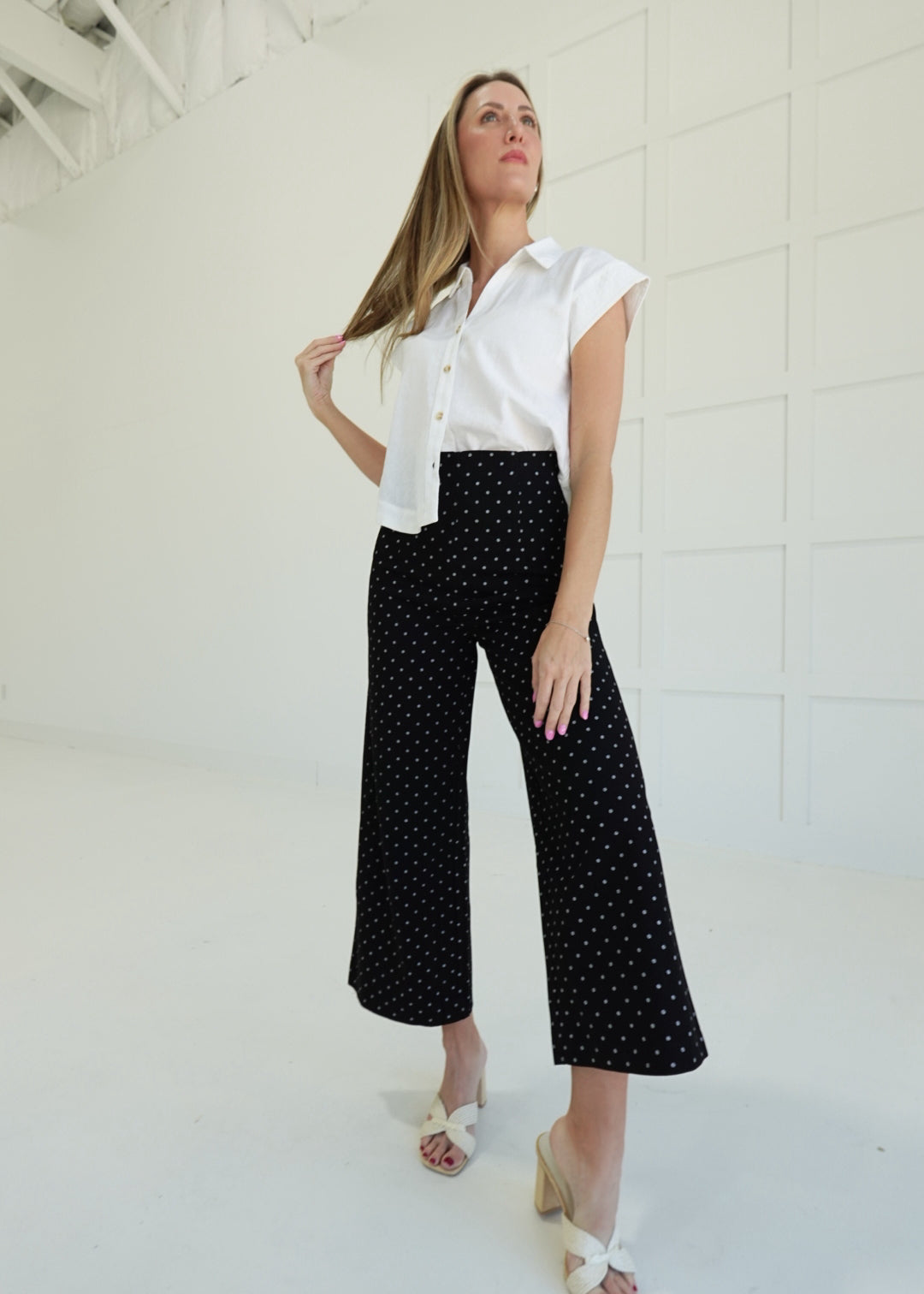 Priscock Polka-Dot Pants - Black