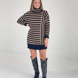 Levi Striped Sweater Dress - Black