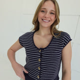 Lela Cardigan Top - Navy