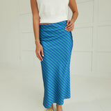 Fashionable Funky Midi Skirt - Green/Blue