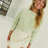 Flashy Leather Skort - Ivory
