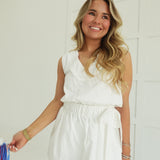 Club Level Romper - Off White
