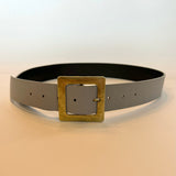 Oversized Square Buckle Belt - Grey