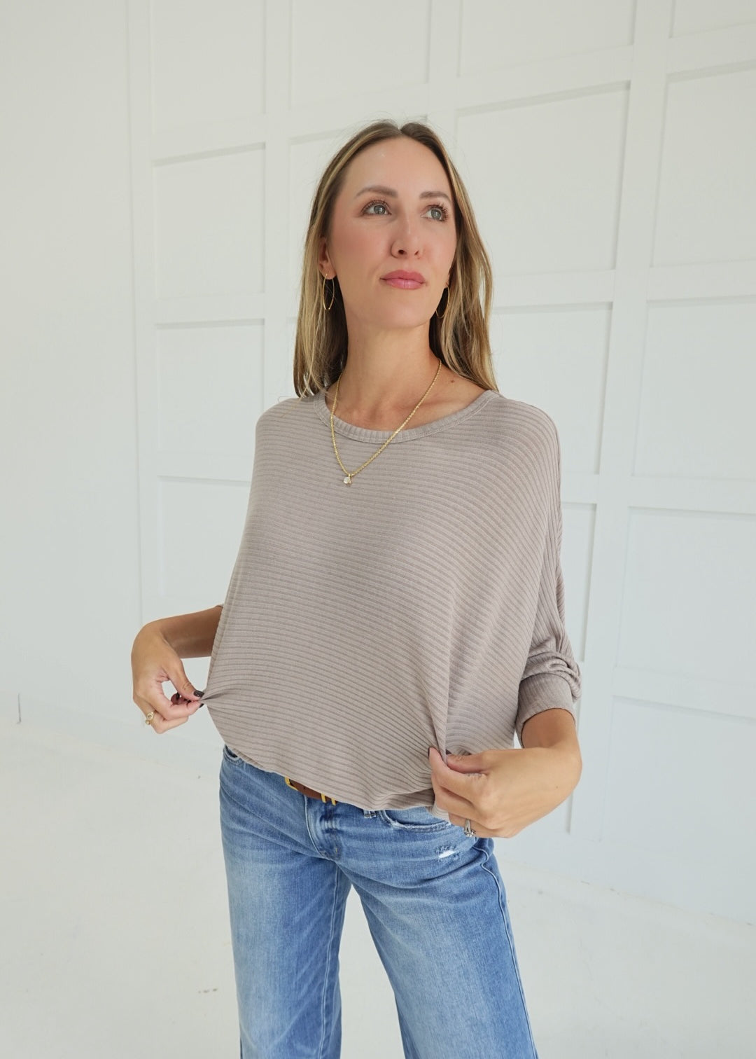 Ribbed + Ready Top - Ash Mocha