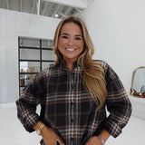 Bonfires Plaid Top - Black Multi