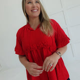 Peppa Rosette Blouse - Red