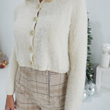 The Icon Fuzzy Cardi - Cream