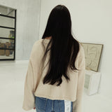 Babes Boxy Cardi Top - Light Khaki