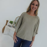 Glitz or Glam Top - Taupe