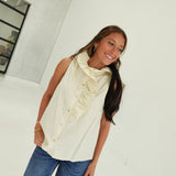Priscilla Ruffle Top - Ecru