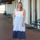 Lindy Midi Dress - Blue Combo