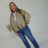 Match My Vibe Bomber Jacket - Taupe