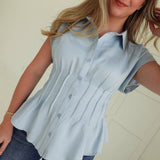 Naomi Corset Top - Light Blue
