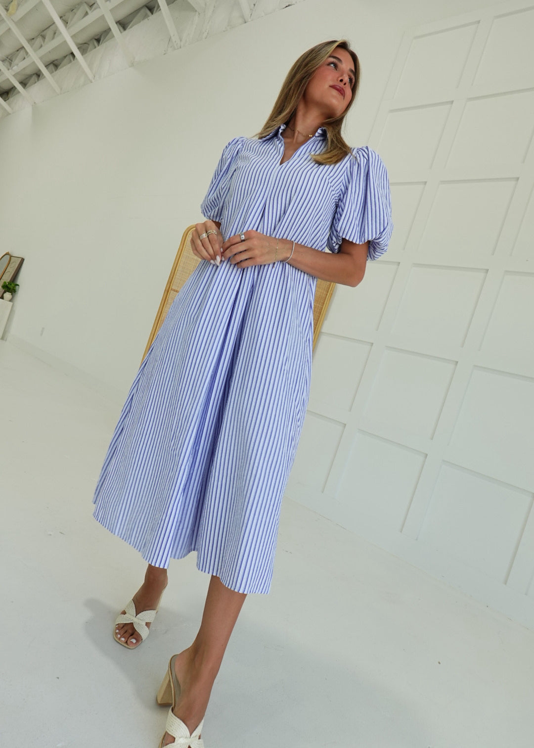 Lisla Midi Dress - Blue