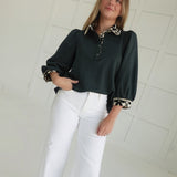 Timely Fashion Top - Dk Green