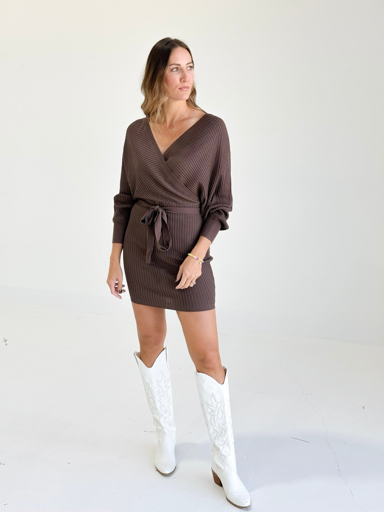 Elethia Sweater Dress - COCO Brown