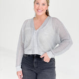 Mirage Metallic Cardigan - Silver