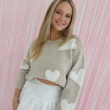 With Love From WOFF Sweater - Taupe/Ivory *VDAY