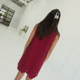 Made A Statement Mini Dress - Wine