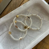 Cross Stretch Bracelet Set - White