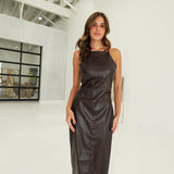 Zaya Midi Dress - Dark Brown