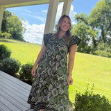Barbs Flutter Sleeve Midi Dress