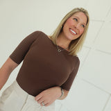 Contour Knit Top - Brown