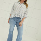 Louise Ruffle Top - Baby Blue