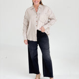 Muriel Striped Blouse - Khaki