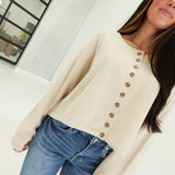 Babes Boxy Cardi Top - Light Khaki