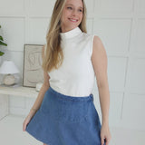 Soulful Wrap Skort - Denim