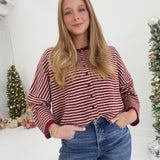 Buzzin' Sweater Cardi - Deep Red