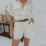 Kenna Satin Shorts - White