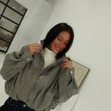 Twist on Gingham Jacket - Black