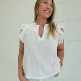 Felina Ruffle Top - Off White