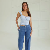 Emma Pointelle Top - Blue