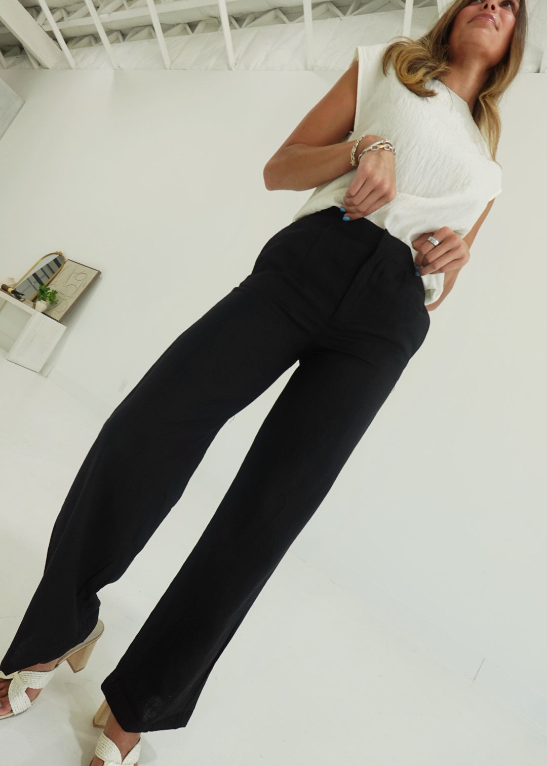 Lindy Linen Trouser - Black