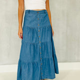 Collin Denim Maxi Skirt