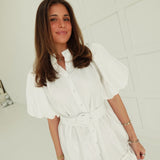 Bonnie Belted Dress - White