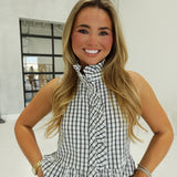 Briar Plaid Top - Ecru/Black