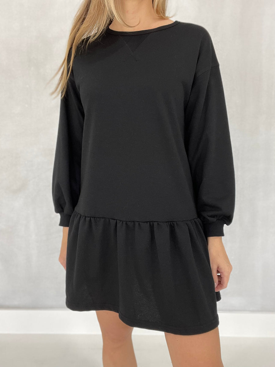 Go-Time Sweatshirt Dress - Black
