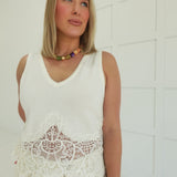 Edgy Lace Top - Cream