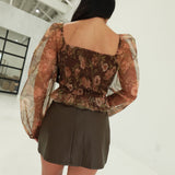 Wilson Smocked Top - Brown