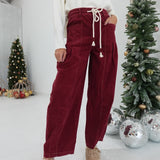 Hipster Corduroy Pants - Wine