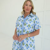County Fair Floral Midi Dress - Blue