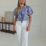 Boastful Embroidered Top - Blue